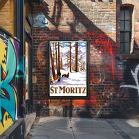 Vintage Alpine Travel Poster: St. Moritz Winter Wonderland PosterGoat