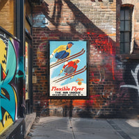 Flexible Flyer Skiing Poster PosterGoat