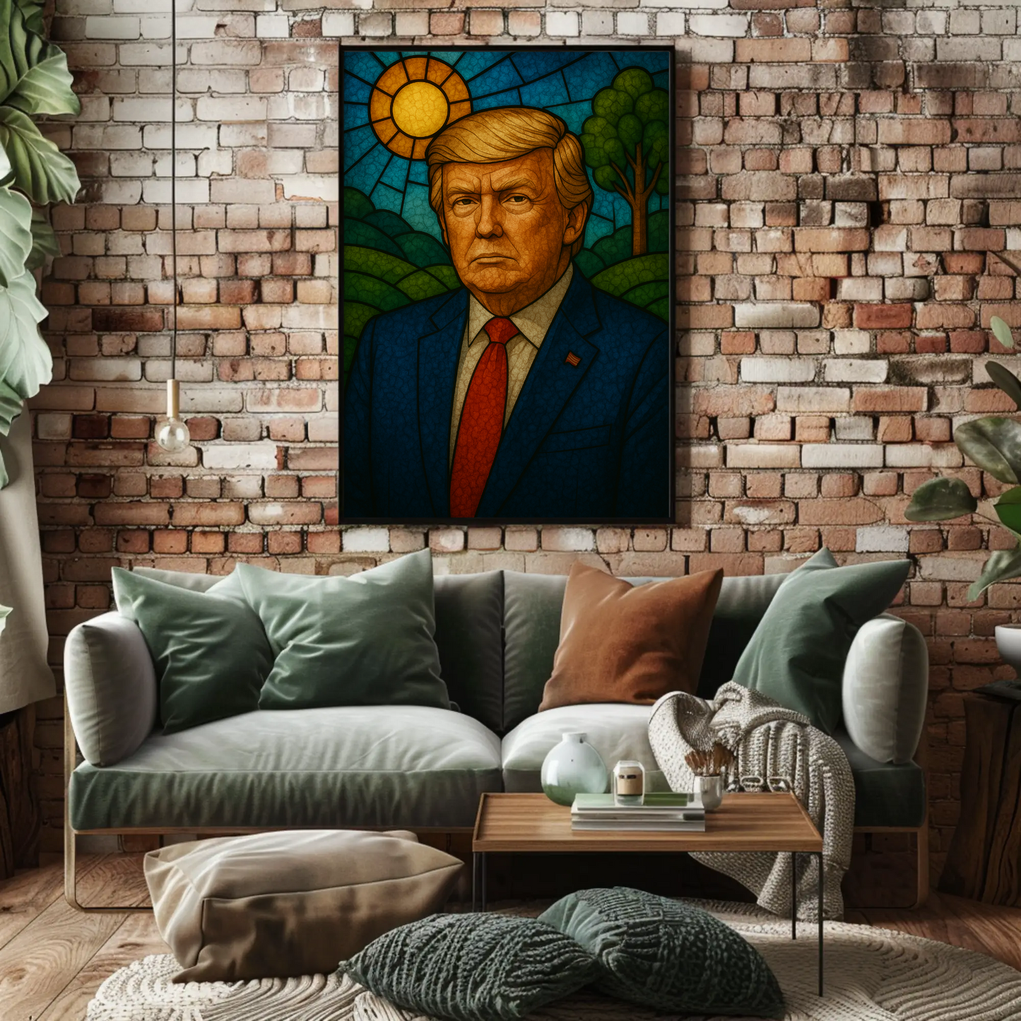 Donald Trump Stained Glass Style Poster