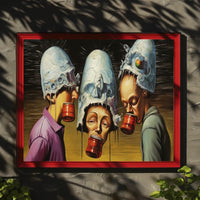 Skull-Helmets Surreal Fantasy Scene Art Poster