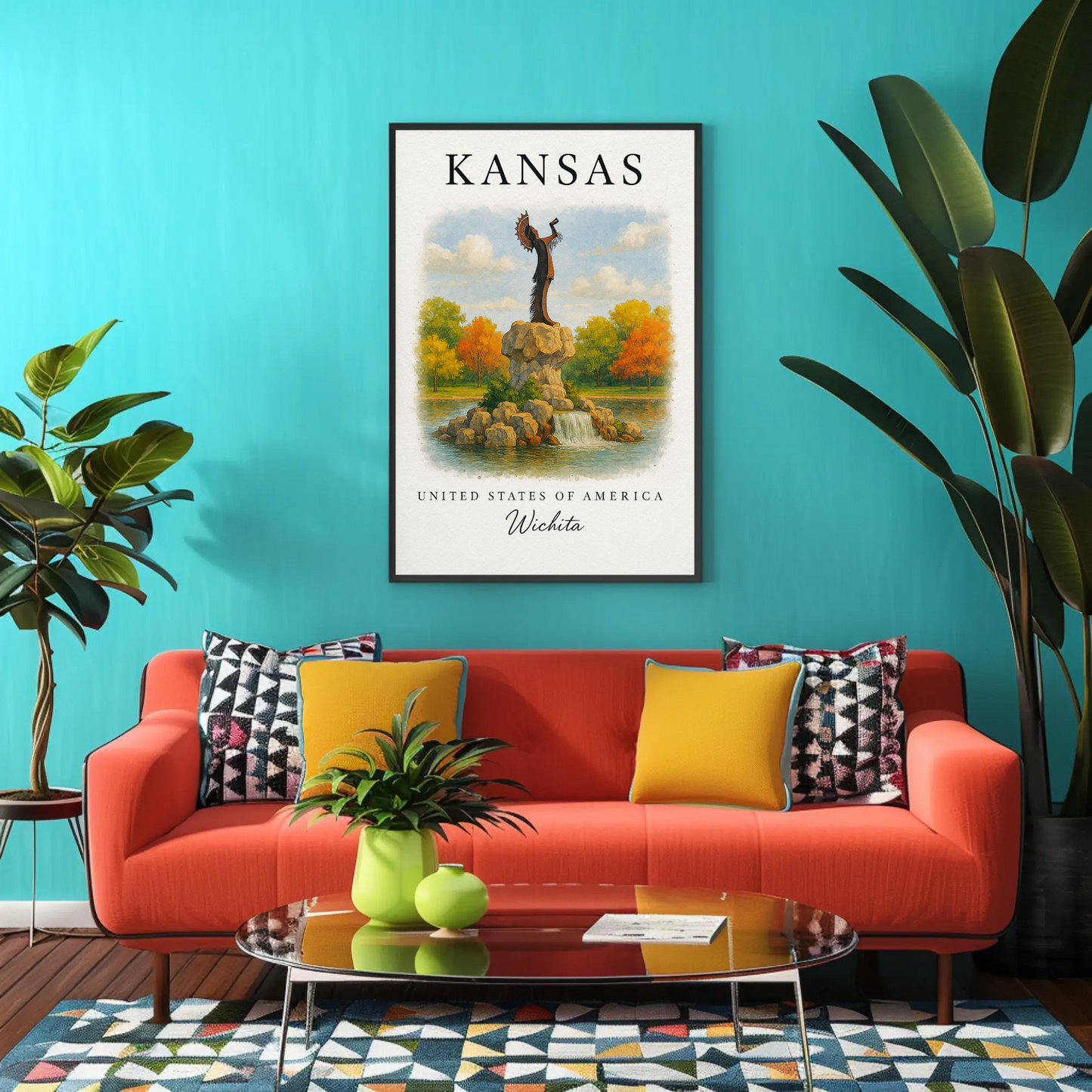 Kansas, Wichita Signature Series Vintage Travel Poster