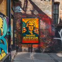 Thomas Jefferson 3rd President of the United States Colorful Comic Book Style Poster