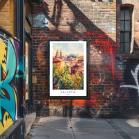 Valencia Skyline Poster PosterGoat