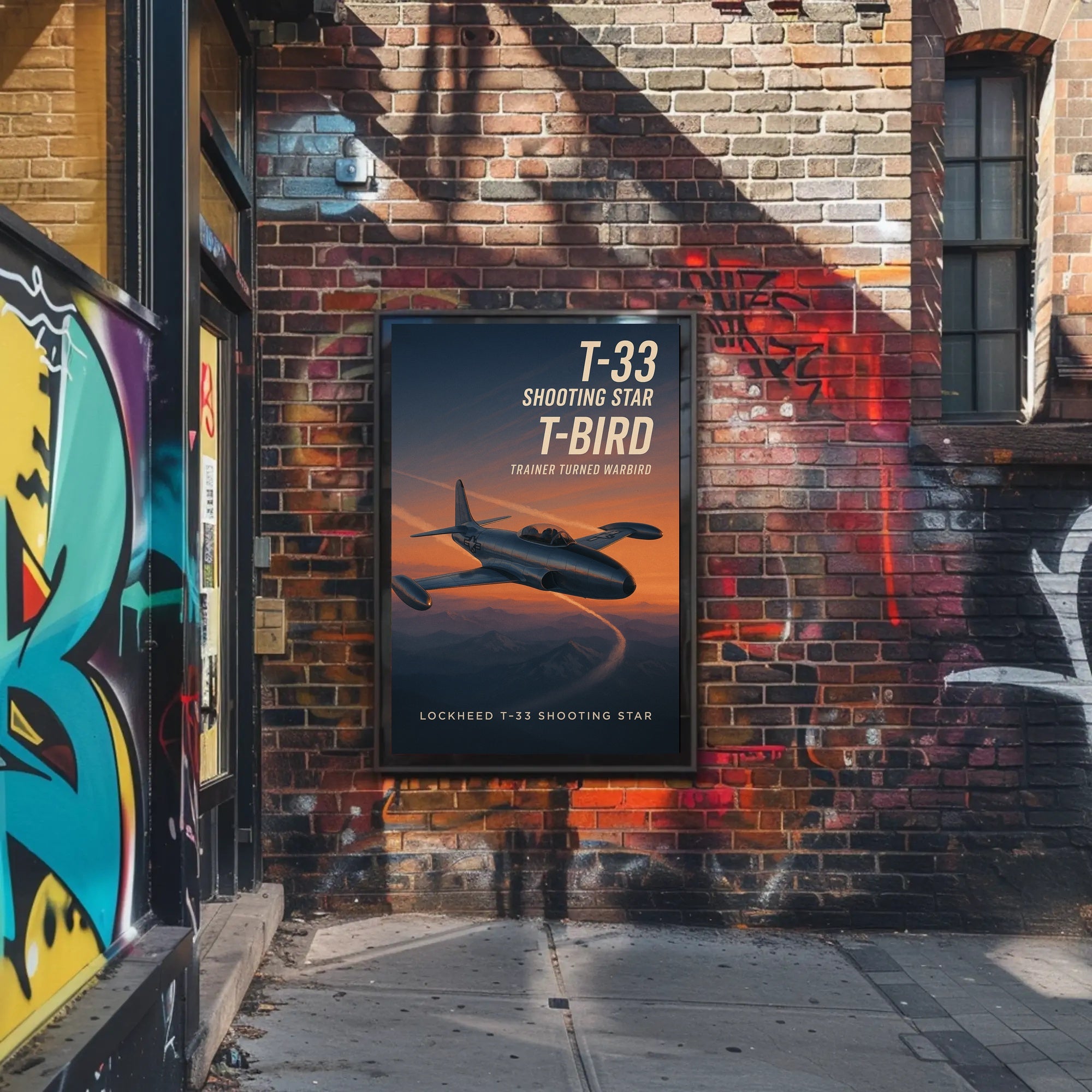 Lockheed T-33 Aircraft Poster: Historical Aviation Art Print