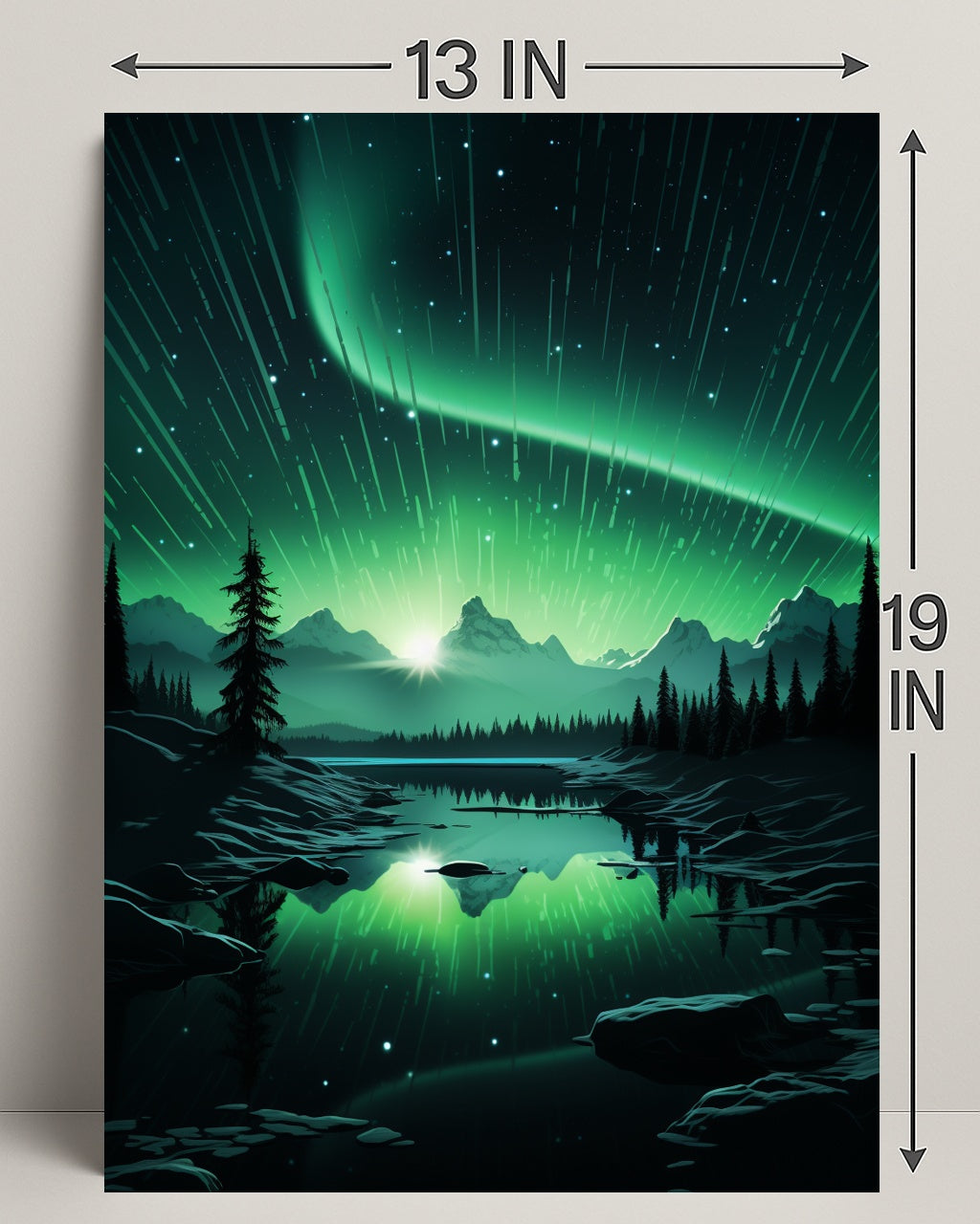 Aurora Over Tranquil Landscape Poster