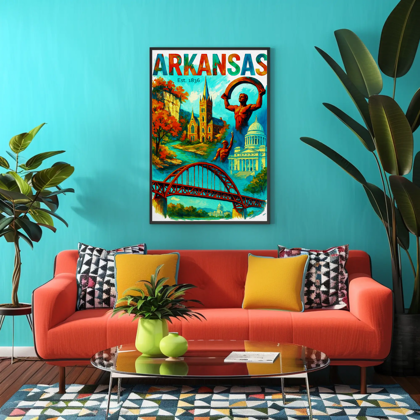 Arkansas Wall Art Vintage Travel Poster
