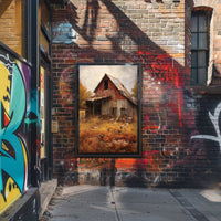 Abandoned Barnyard Travel Poster Art Print Decor