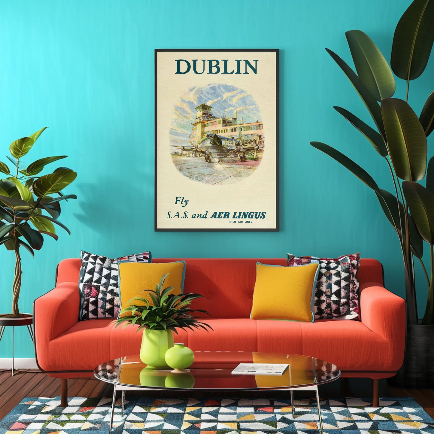 Vintage Poster - Dublin Aer Lingus Airport