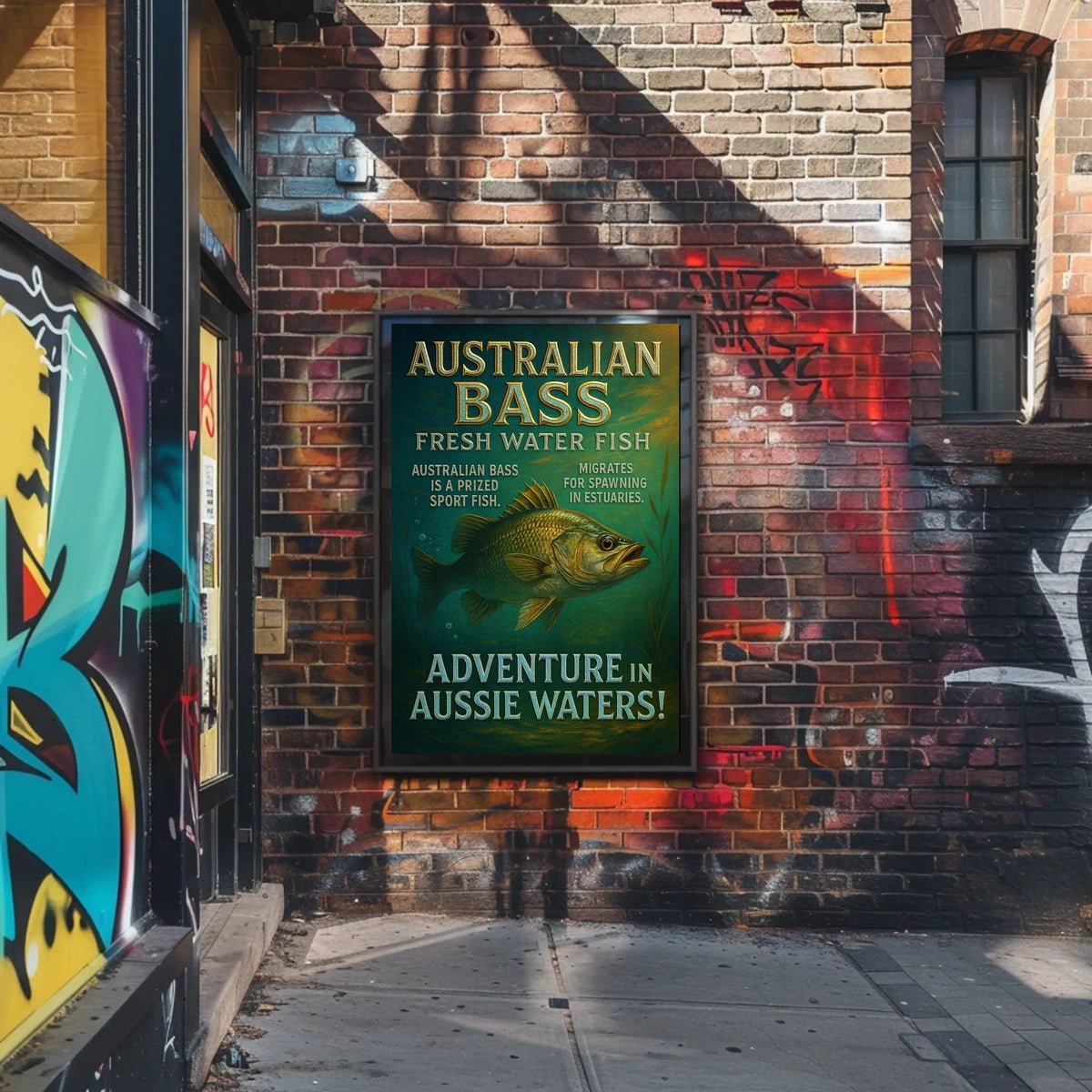Adventure in Aussie Waters Australian Bass Poster