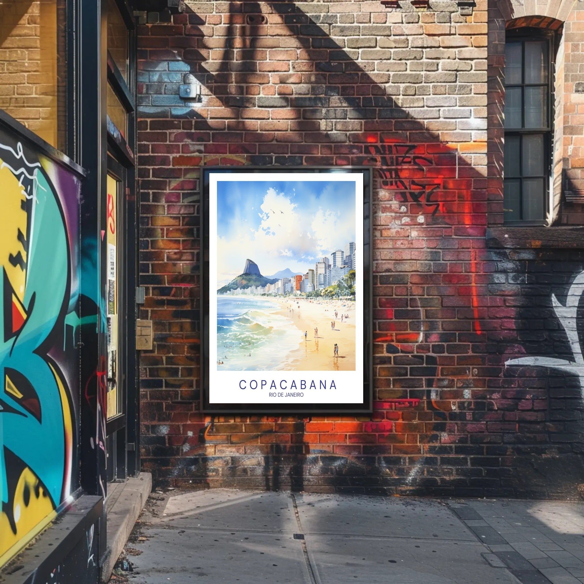 Copacabana Beach Vintage Travel Poster PosterGoat