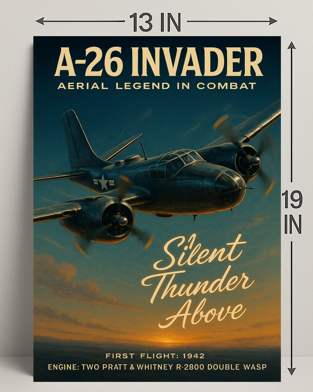 A-26 Invader Vintage WWII Aviation Art Poster