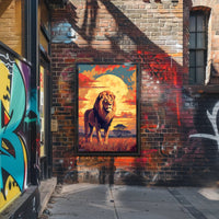 Majestic Lion at Sunset Poster