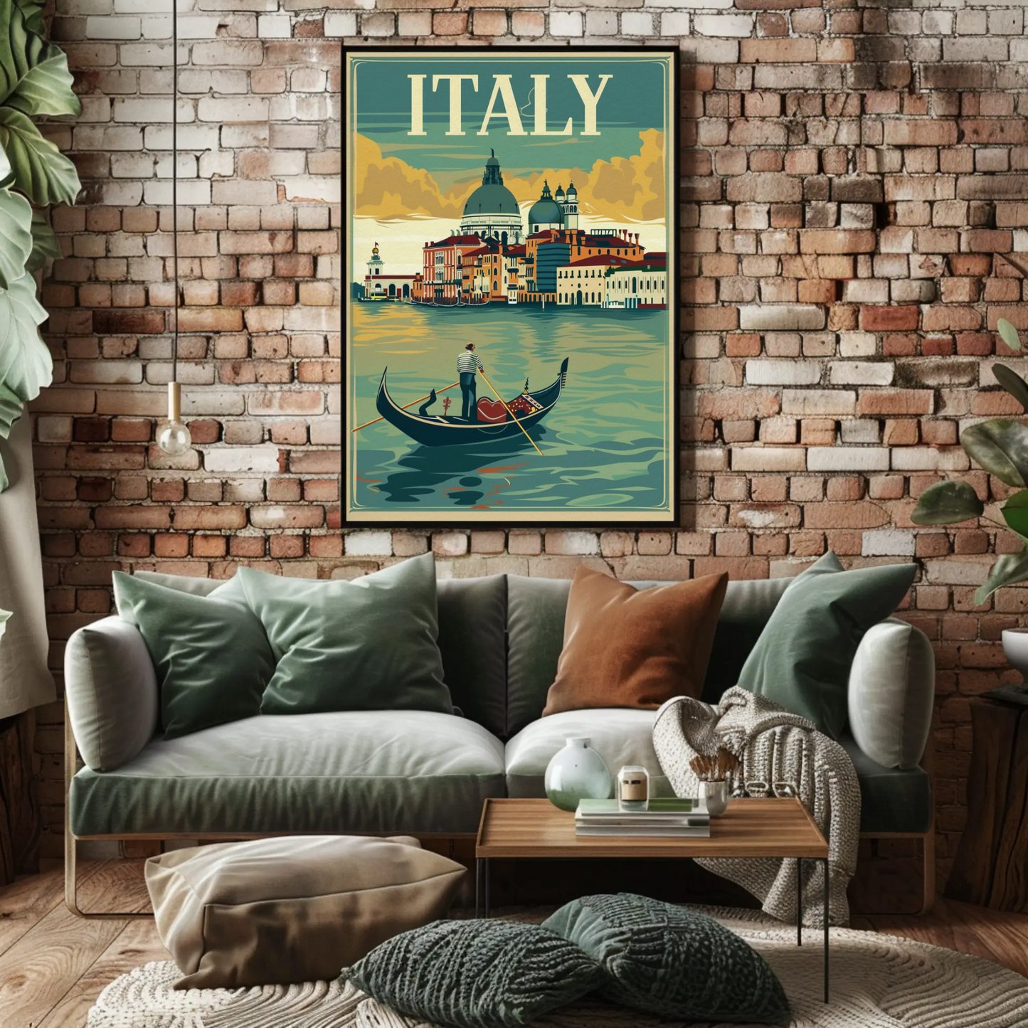 Italy Gondola Venice Grand Canal Travel Poster