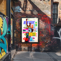 New York City Iconic Landmarks Poster Vintage Wall Art