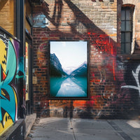 Serene Mountain Reflection Photorealistic Nature Poster