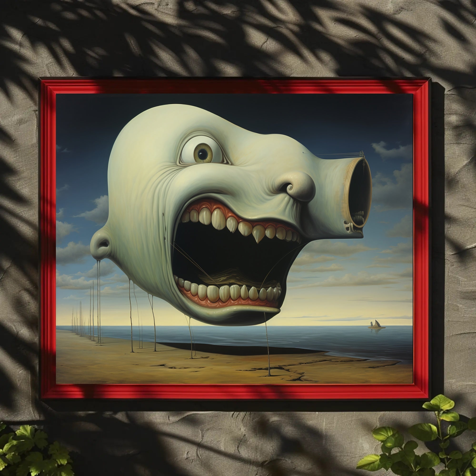 Surreal Floating Head Seaside Abstract Artistic Poster