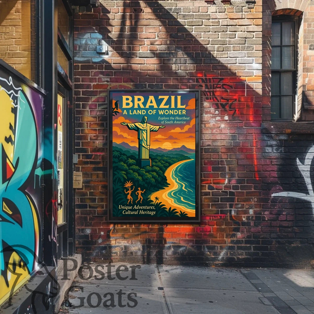 Brazilian Adventures Await: Vibrant Vintage Travel Poster
