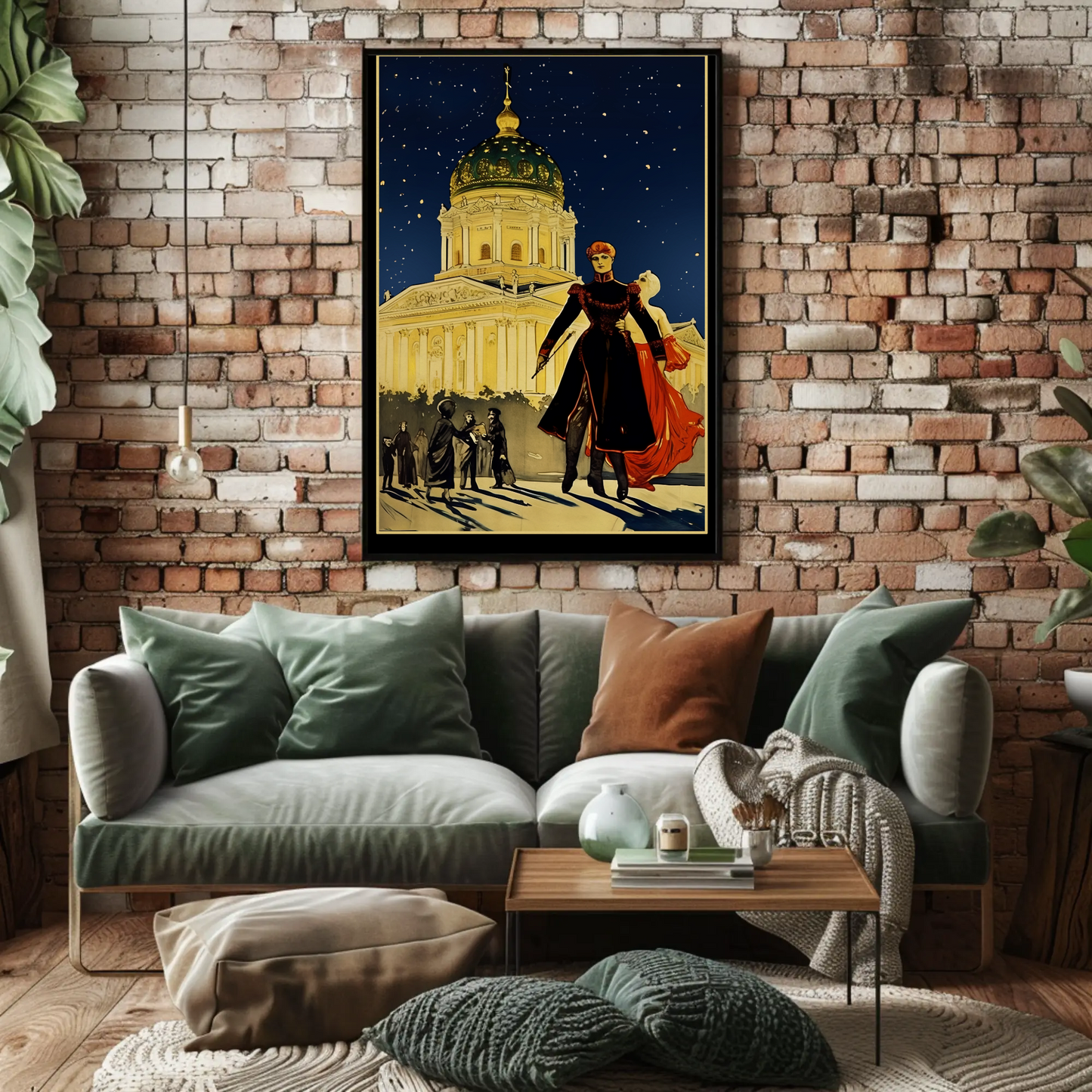 Cathedral Square Berlin Winter Night Scene Travel Poster