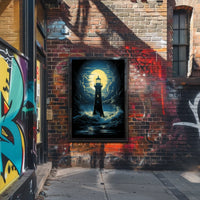 Lighthouse Resilience Surrealism Art Print: Abstract or Artistic Poster
