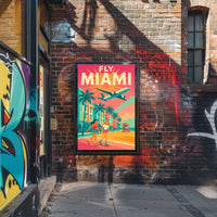 Miami Roller Skating Adventure Travel Poster