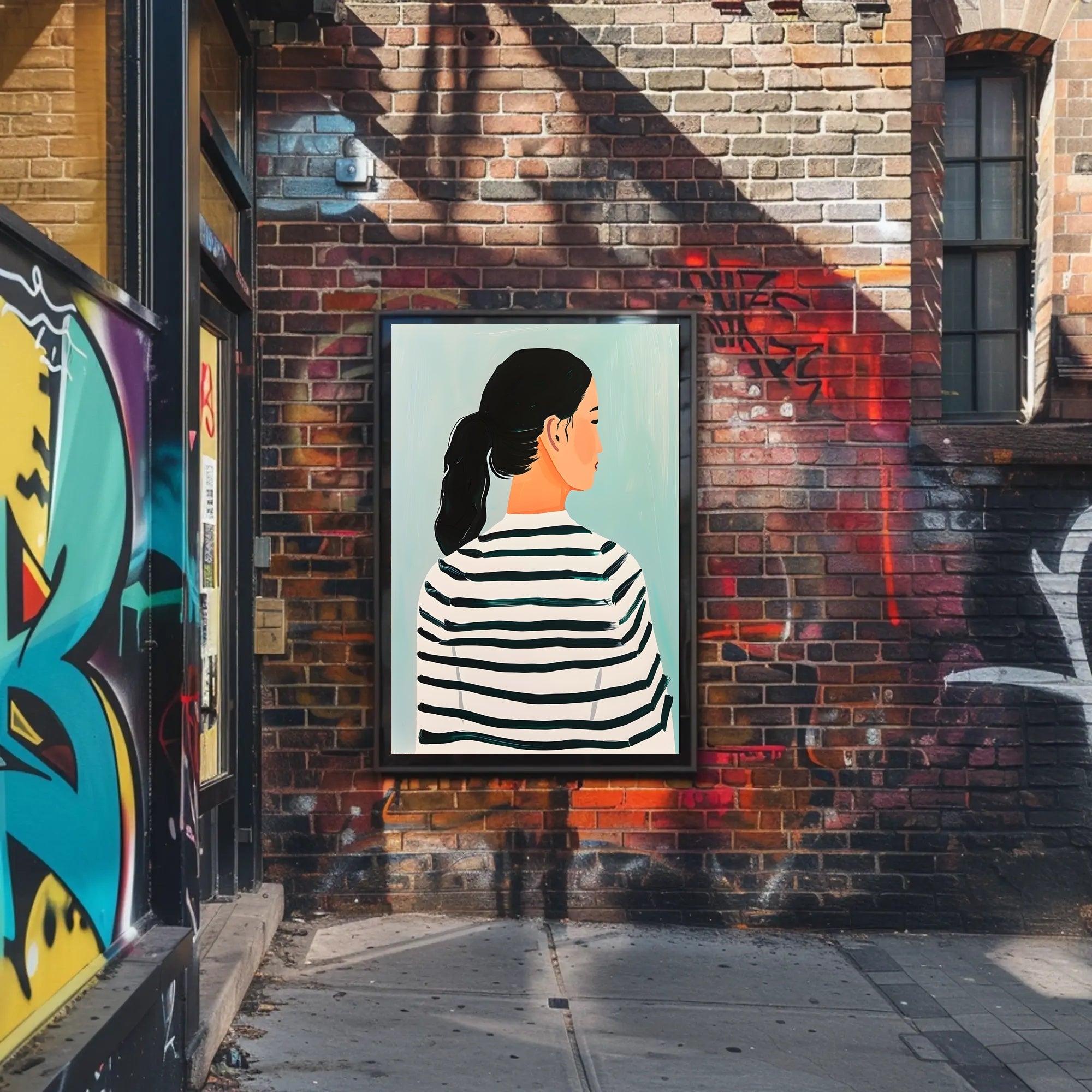 Striped Serenity Poster Modern Abstract Wall Art Print