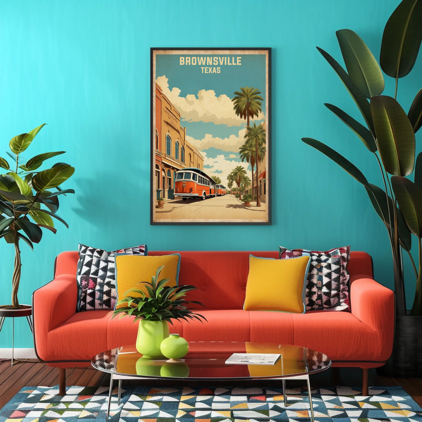 Brownsville Texas American Scene Art Vintage Travel Poster