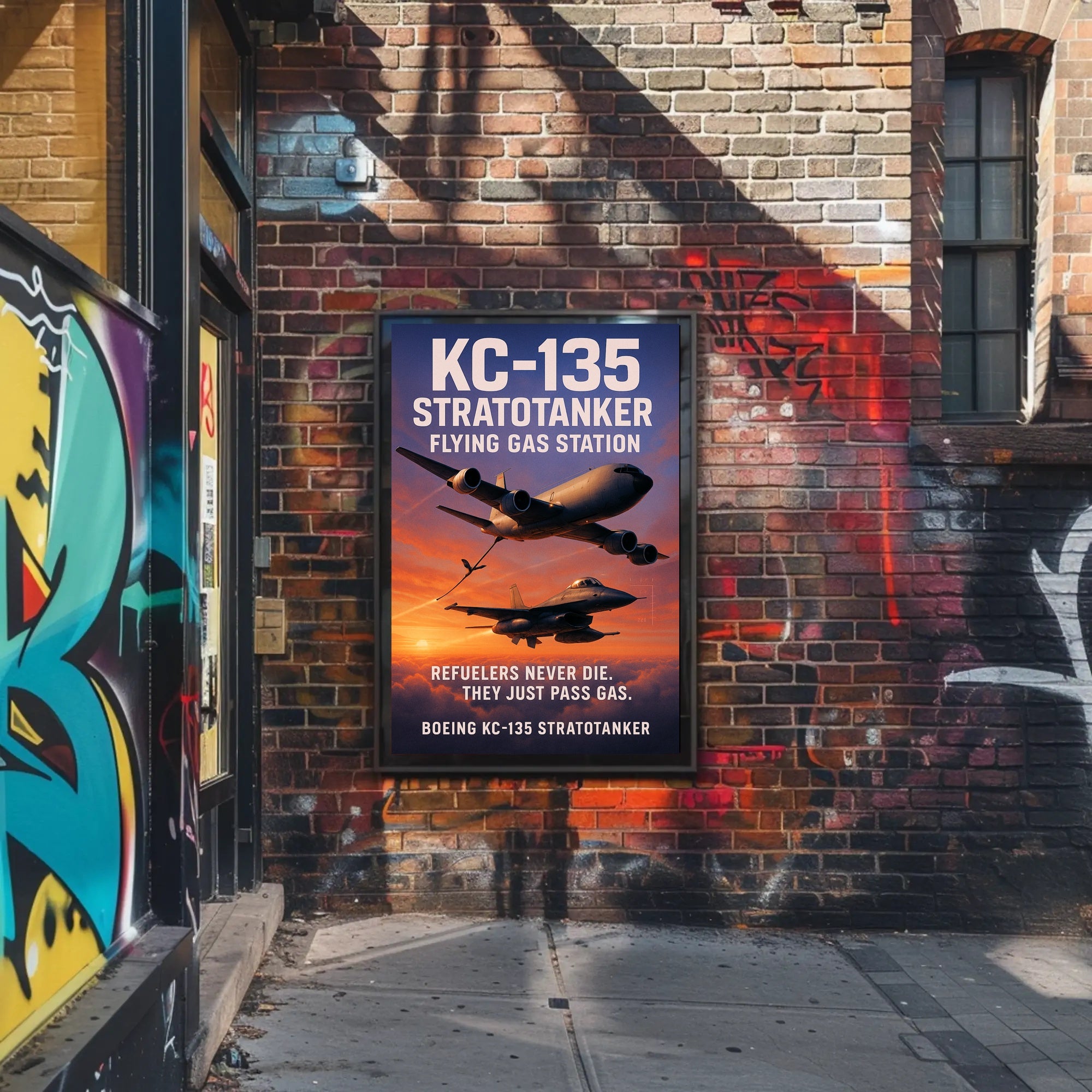 KC-135 Stratotanker Flying Gas Station Poster PosterGoat