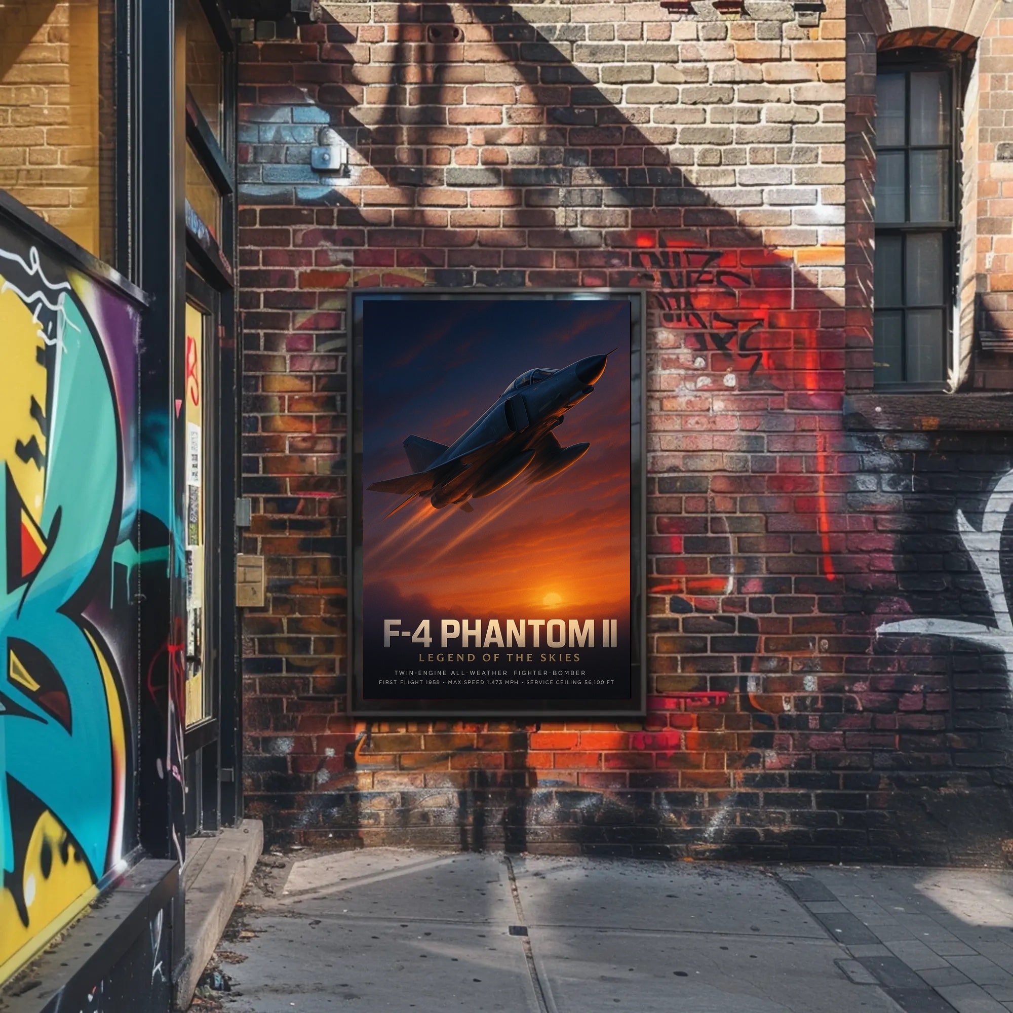 F-4 Phantom II Fighter-Bomber Vintage Military Recruitment Poster PosterGoat