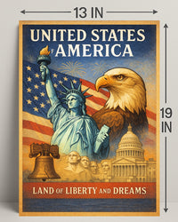 Land of Liberty and Dreams Poster PosterGoat