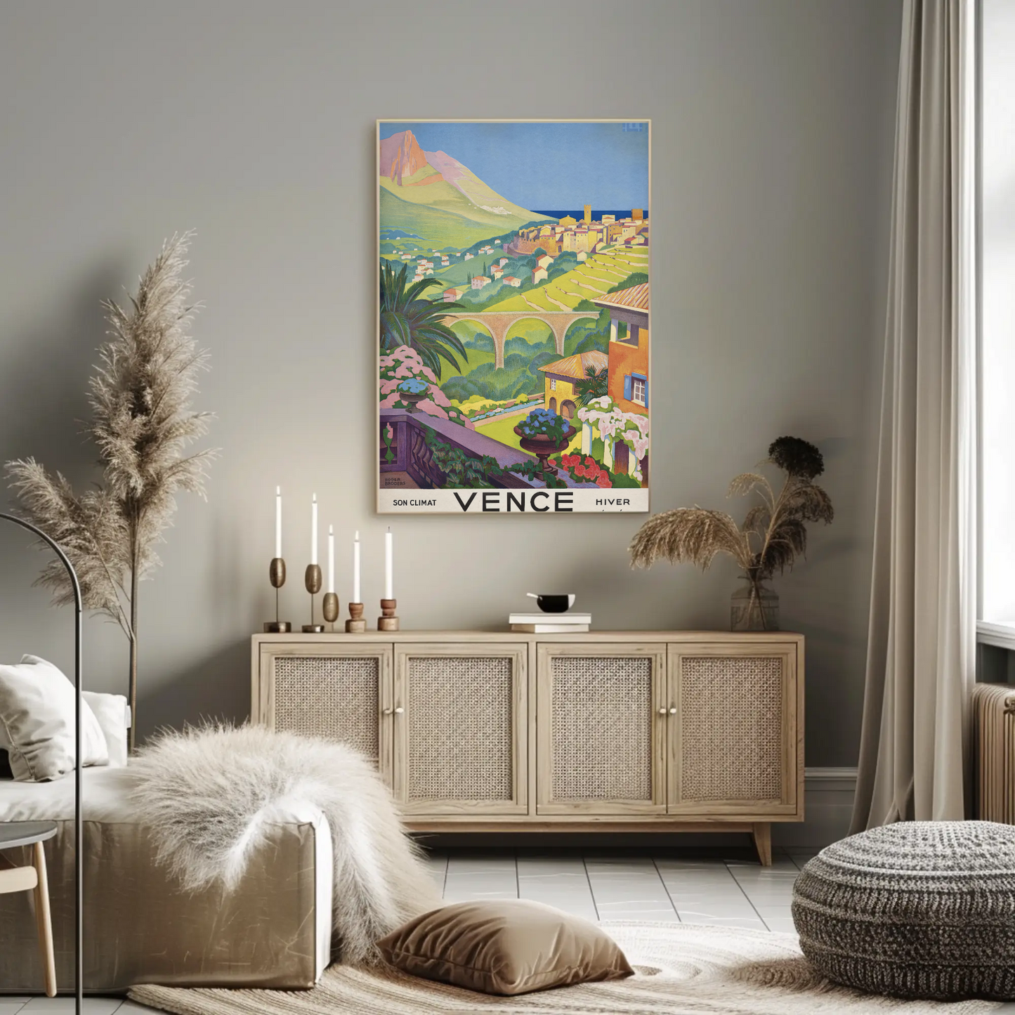 Vence - Scenic French Riviera Vintage Travel Poster