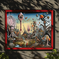 Surreal Fantasy Creatures in Dreamlike Landscape Poster