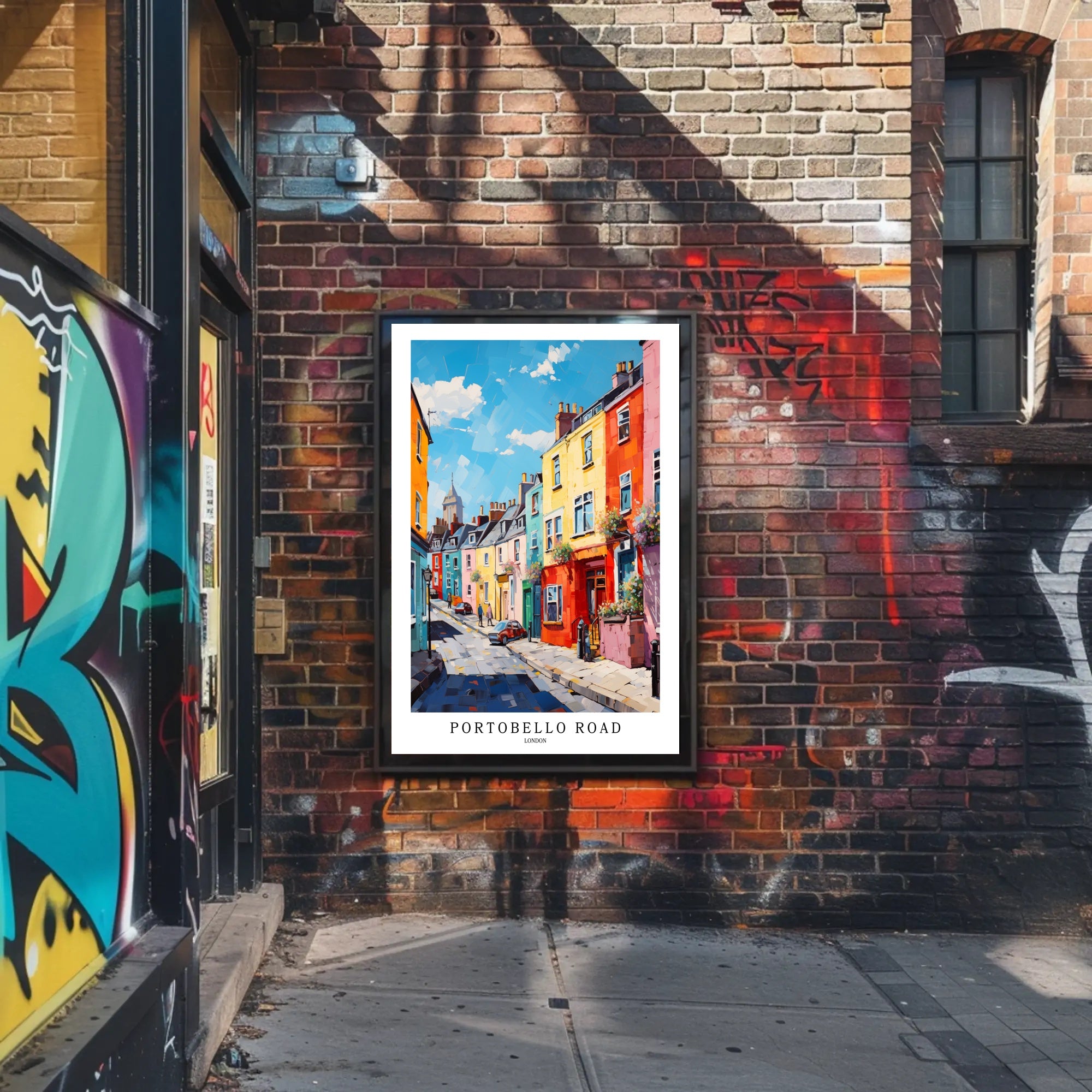 Portobello Road Impressionistic Urban or Cityscape Poster PosterGoat