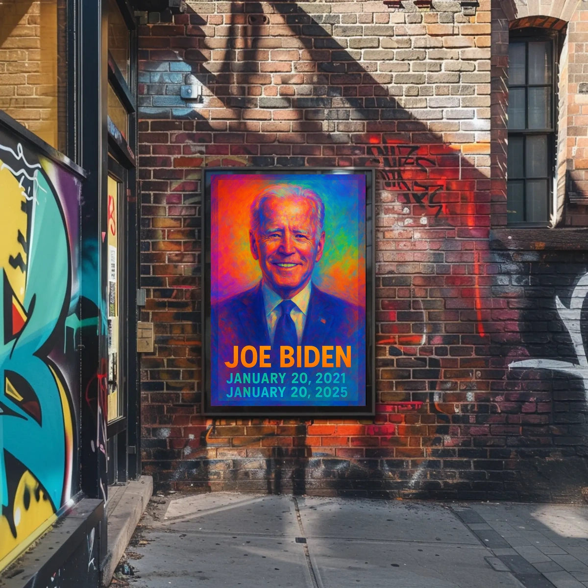 Joe Biden 46th President of the United States Neon Gradient Overlay Poster