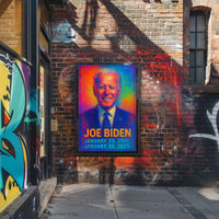 Joe Biden 46th President of the United States Neon Gradient Overlay Poster