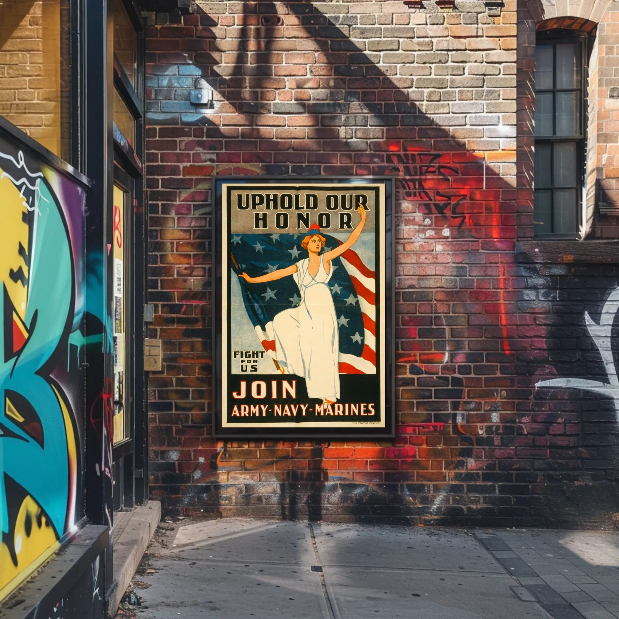 Liberty Lady Vintage Military Recruitment Poster