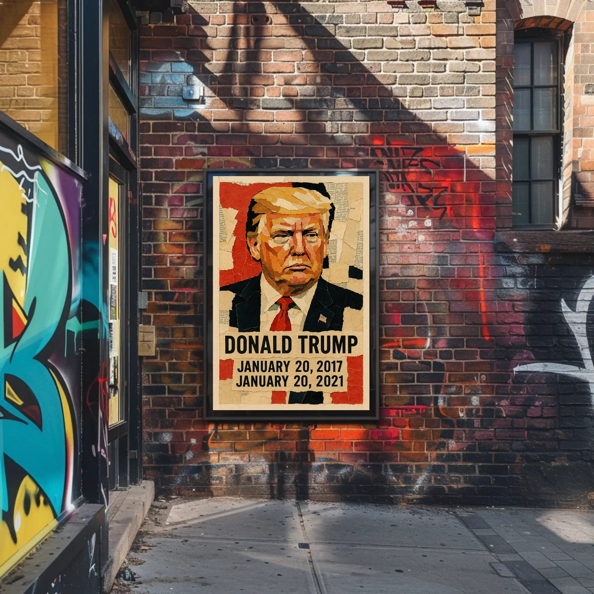 Donald Trump 45th President of the United States Layered paper Collage Poster