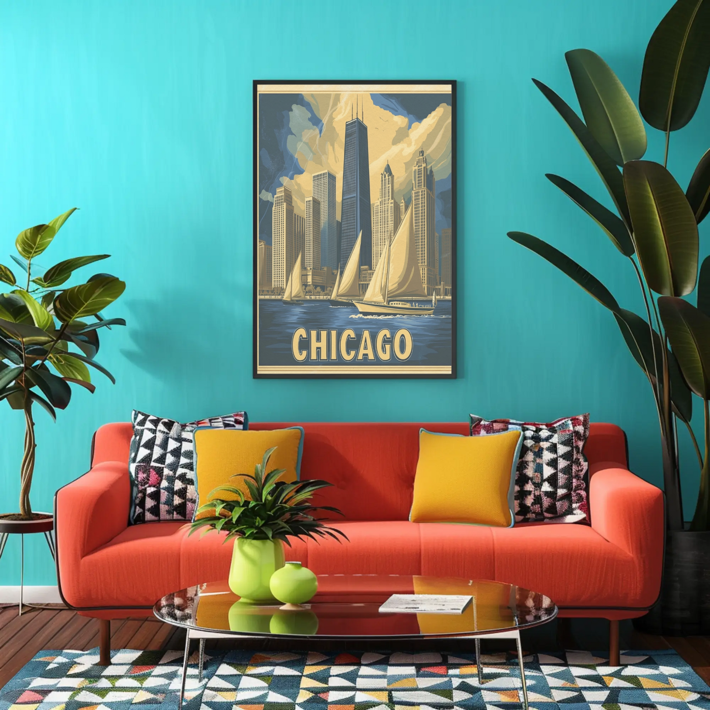 Chicago Skyline with Sailboats