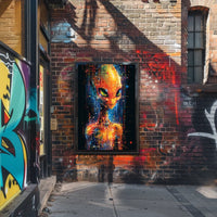 Digital Alien Visage Poster