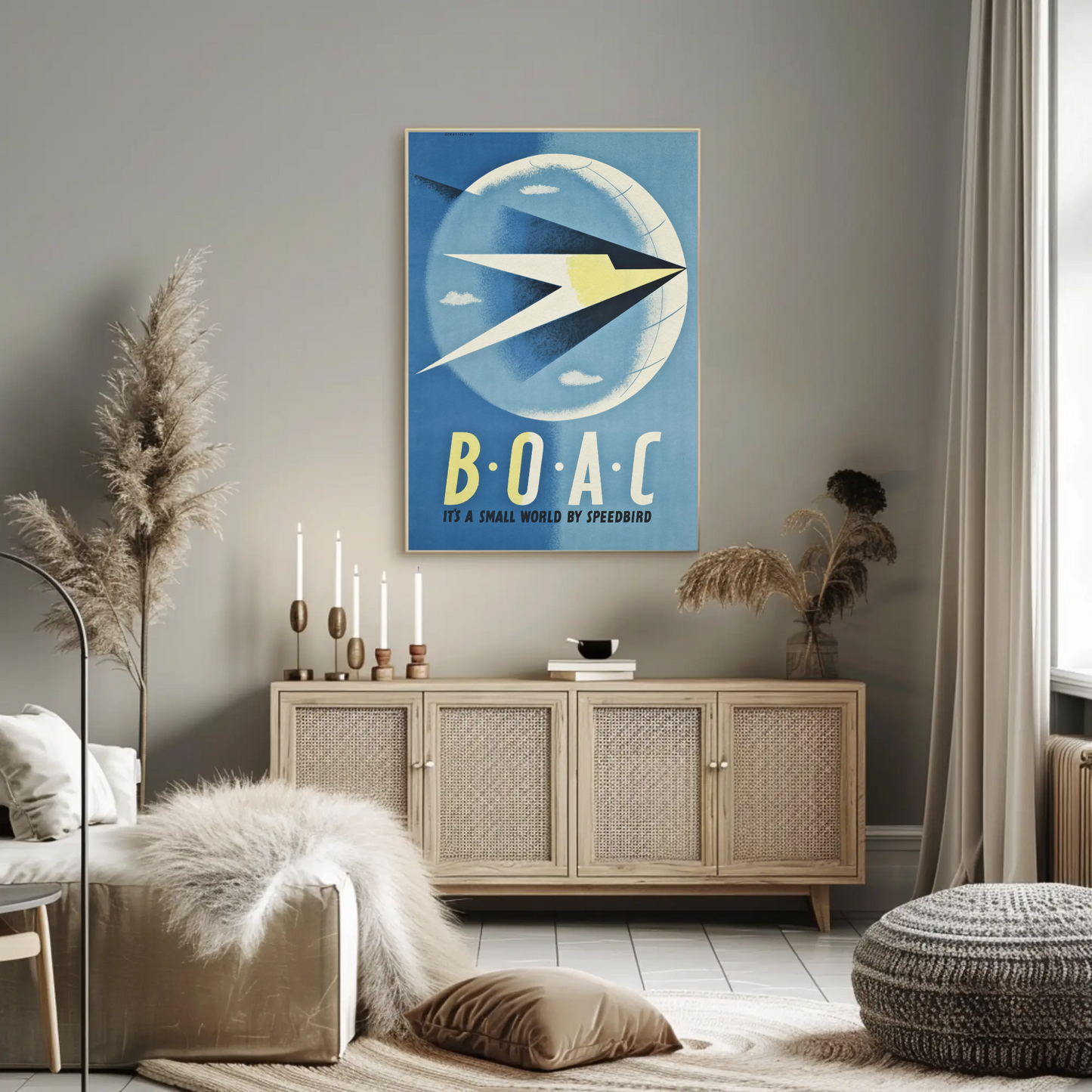 BOAC - It's a Small World Vintage Travel Poster