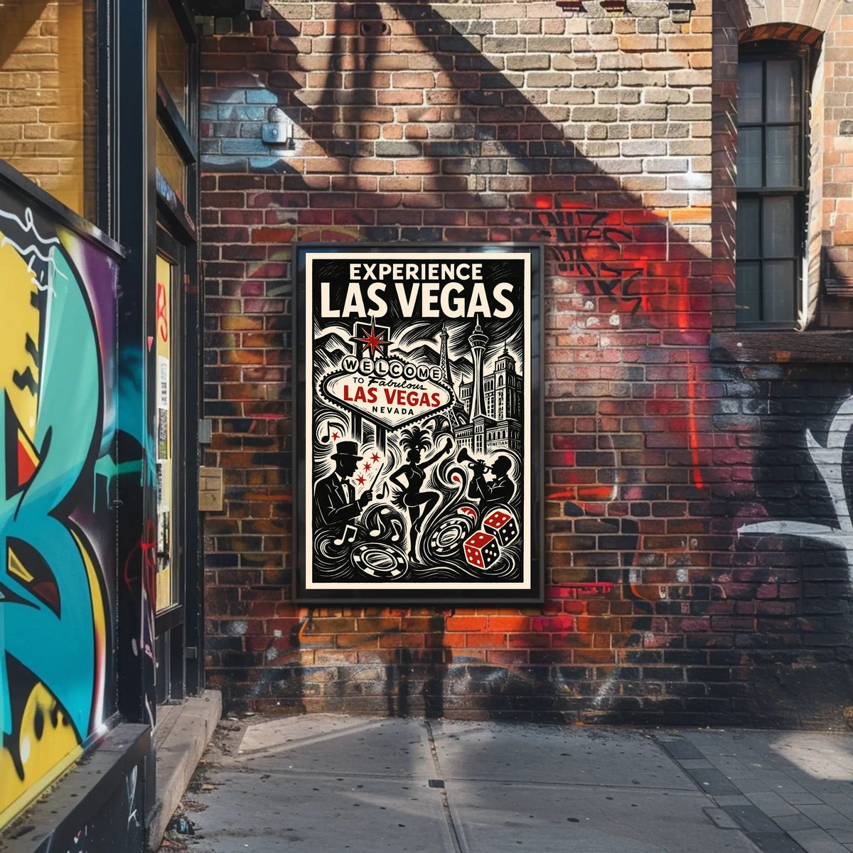 Las Vegas Poster Vibrant Neon Skyline For Home Decor