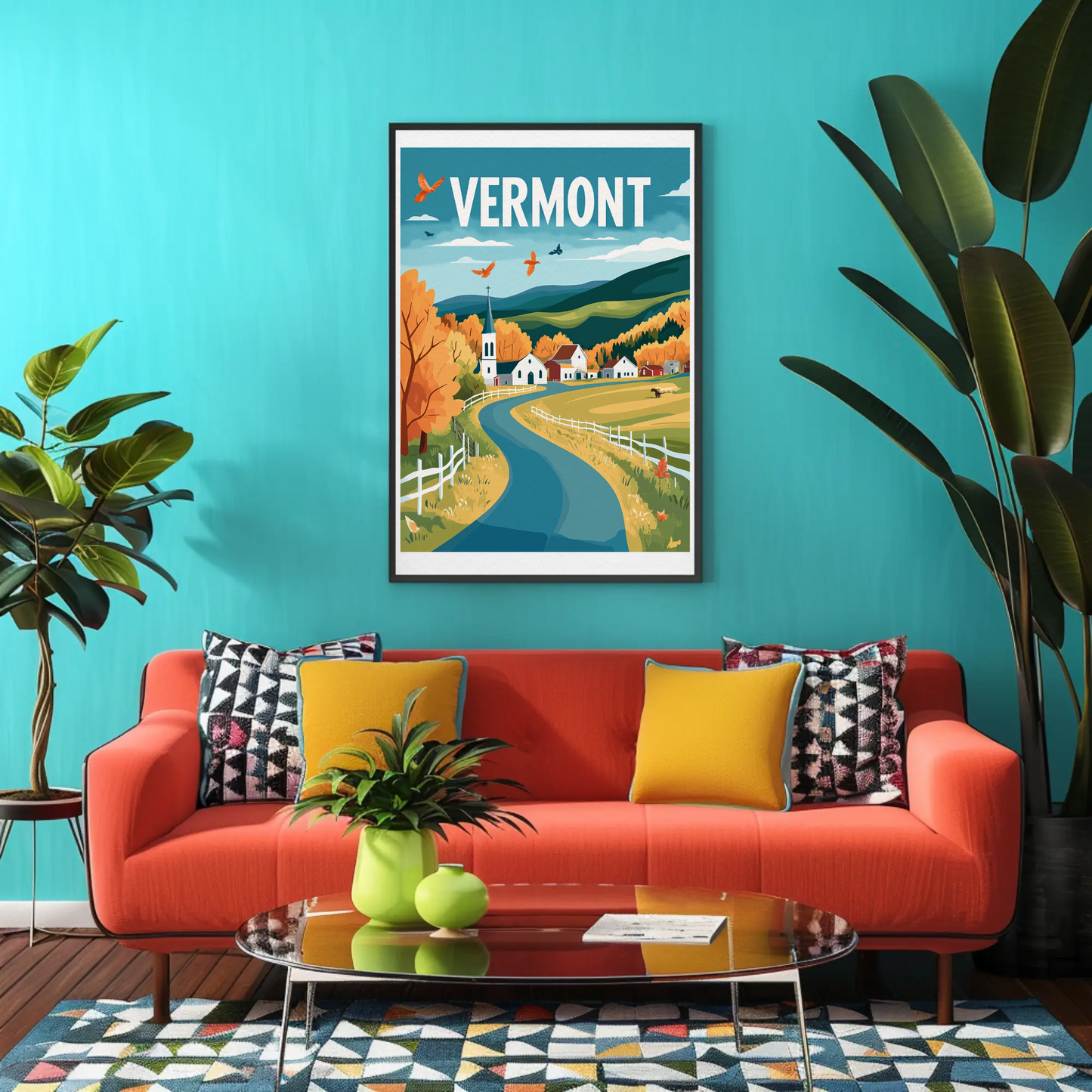 Vermont Vintage Poster - Mountain Road
