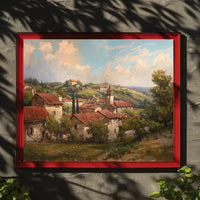 Countryside Village Scene Impressionist Art Poster