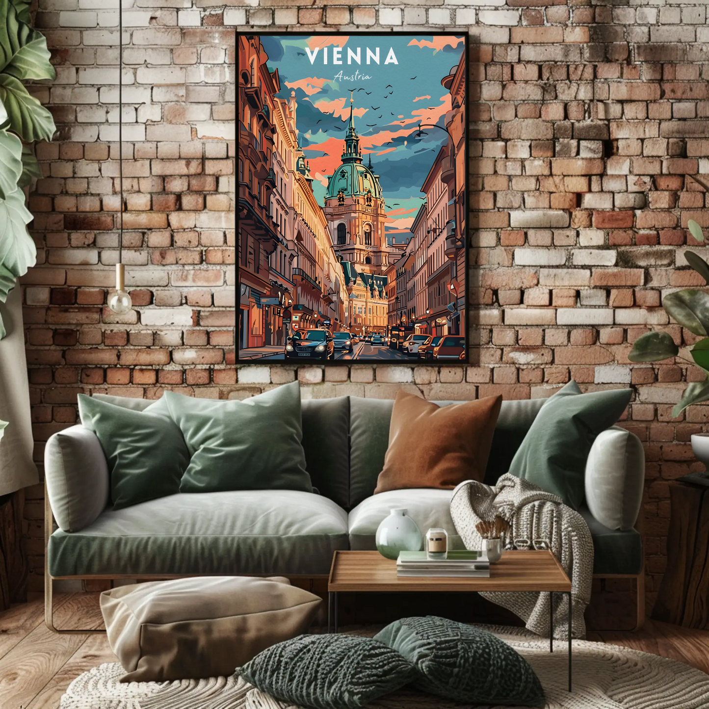 Vienna Cathedral Sunset Travel Poster