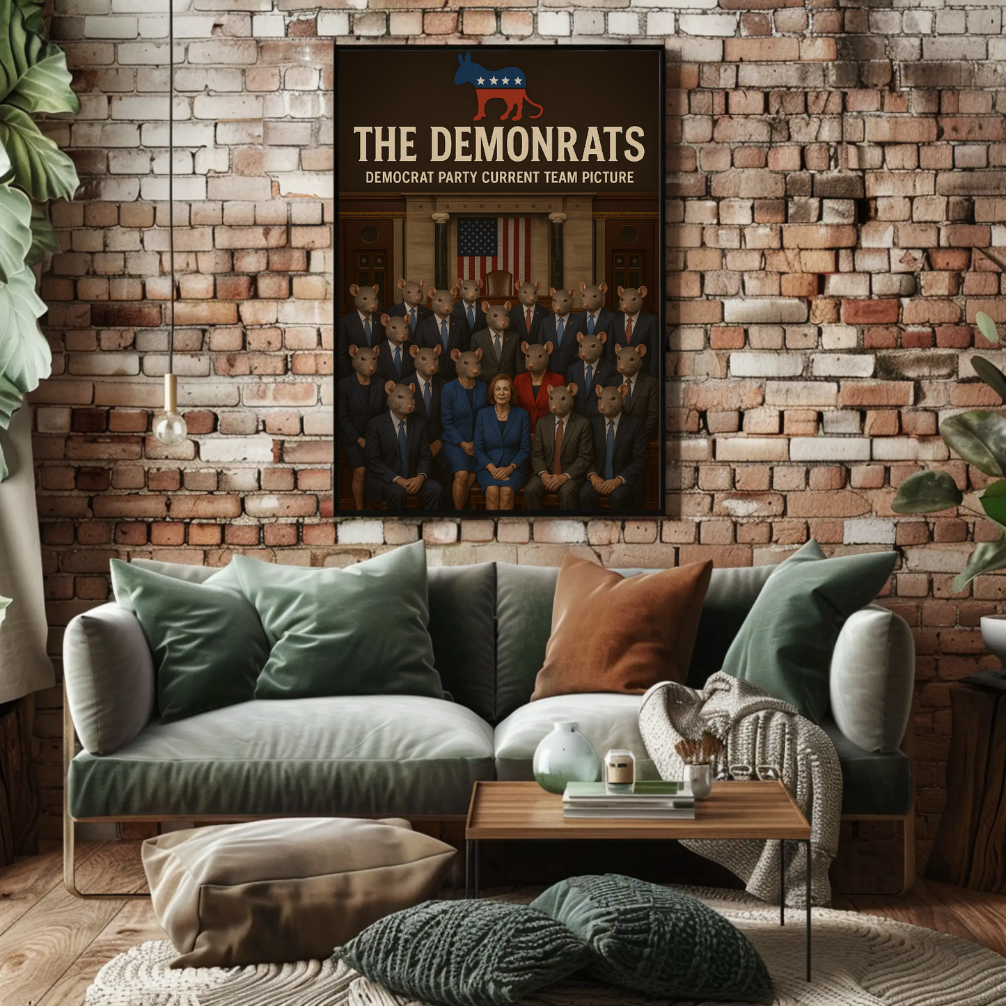 Demonrats Political Satire Group Portrait Parody Poster