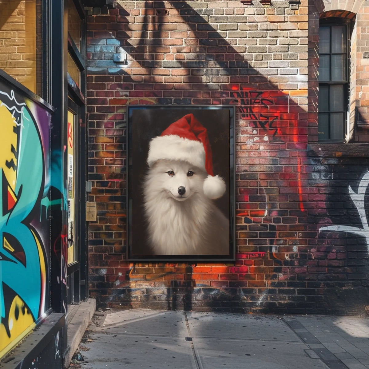 Festive Arctic Fox Poster