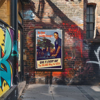 WWII Industrial Support Poster Emphasizing American War Effort