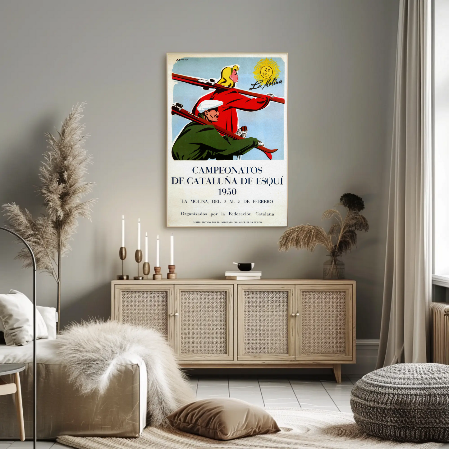 Ski Championship Cataluña Vintage Poster