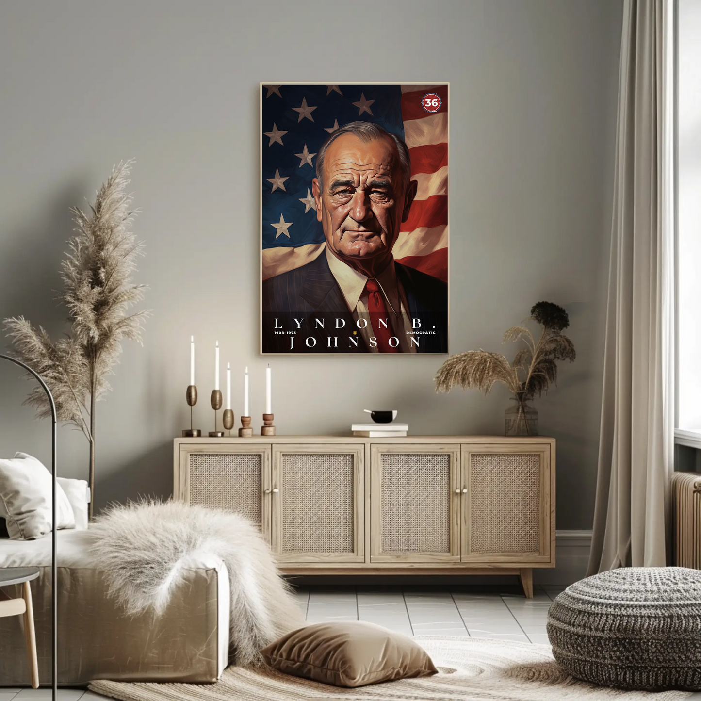 Lyndon Johnson 36th President Of The United States Portrait