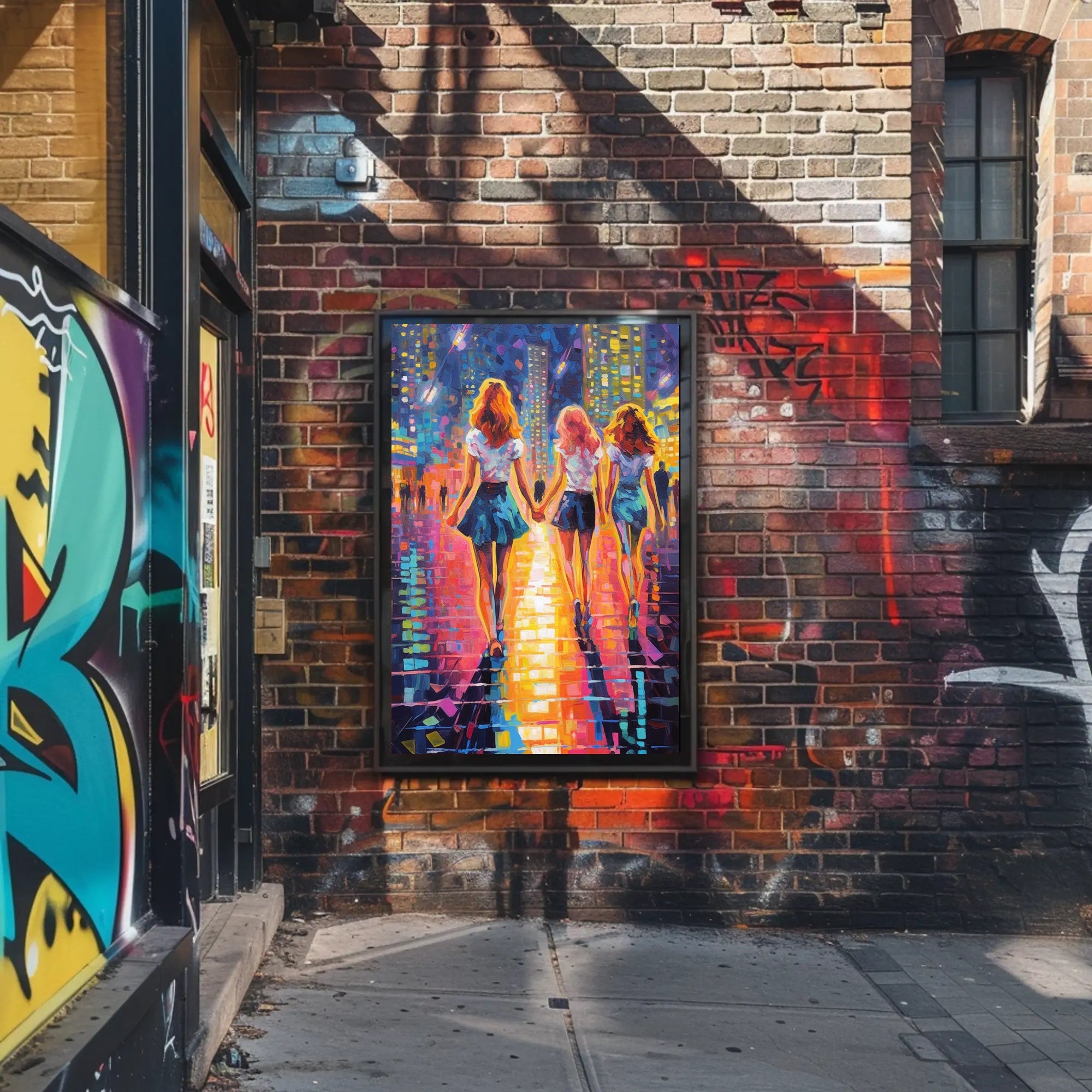 Vibrant City Stroll Poster