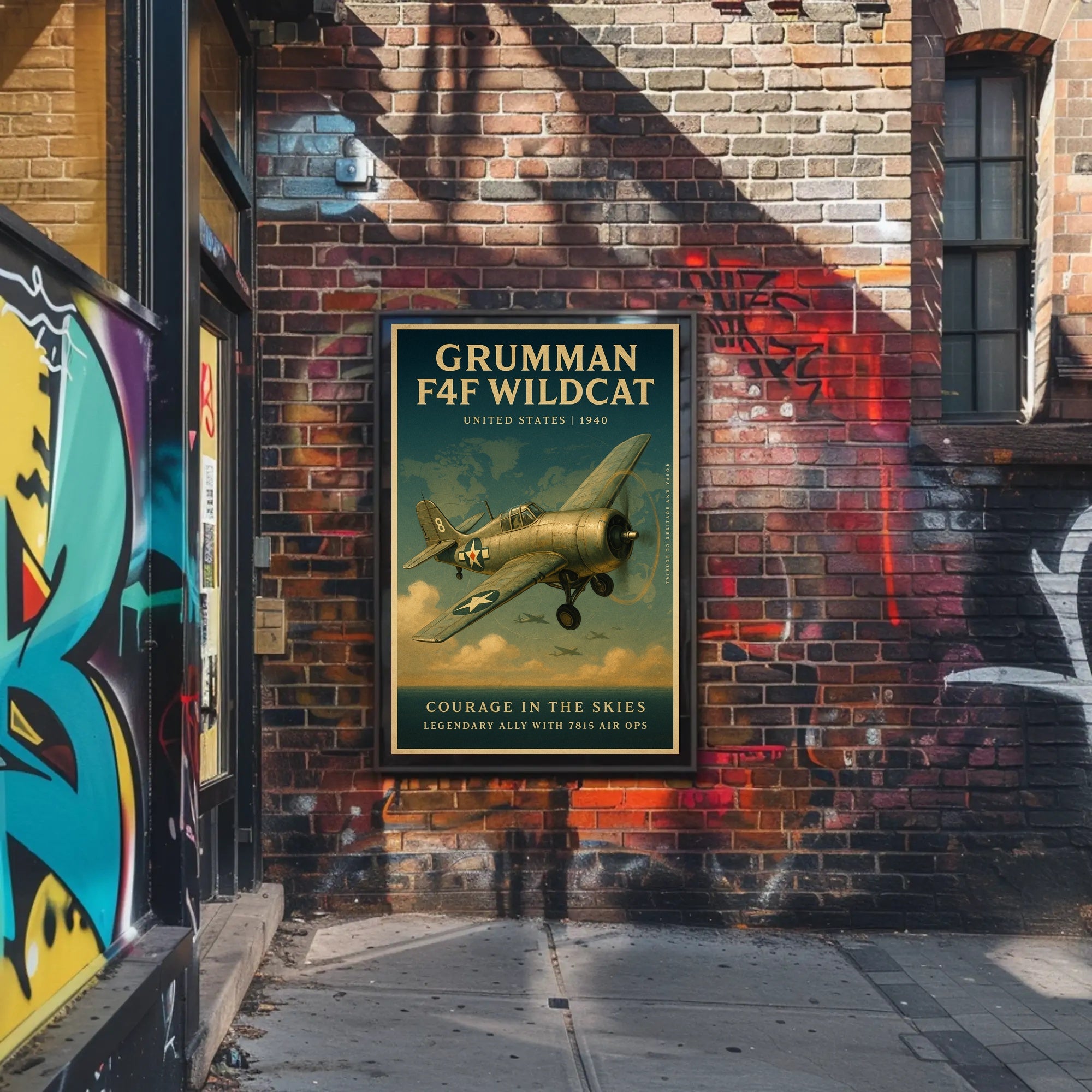 Grumman F4F Wildcat Vintage Aviation Poster Print